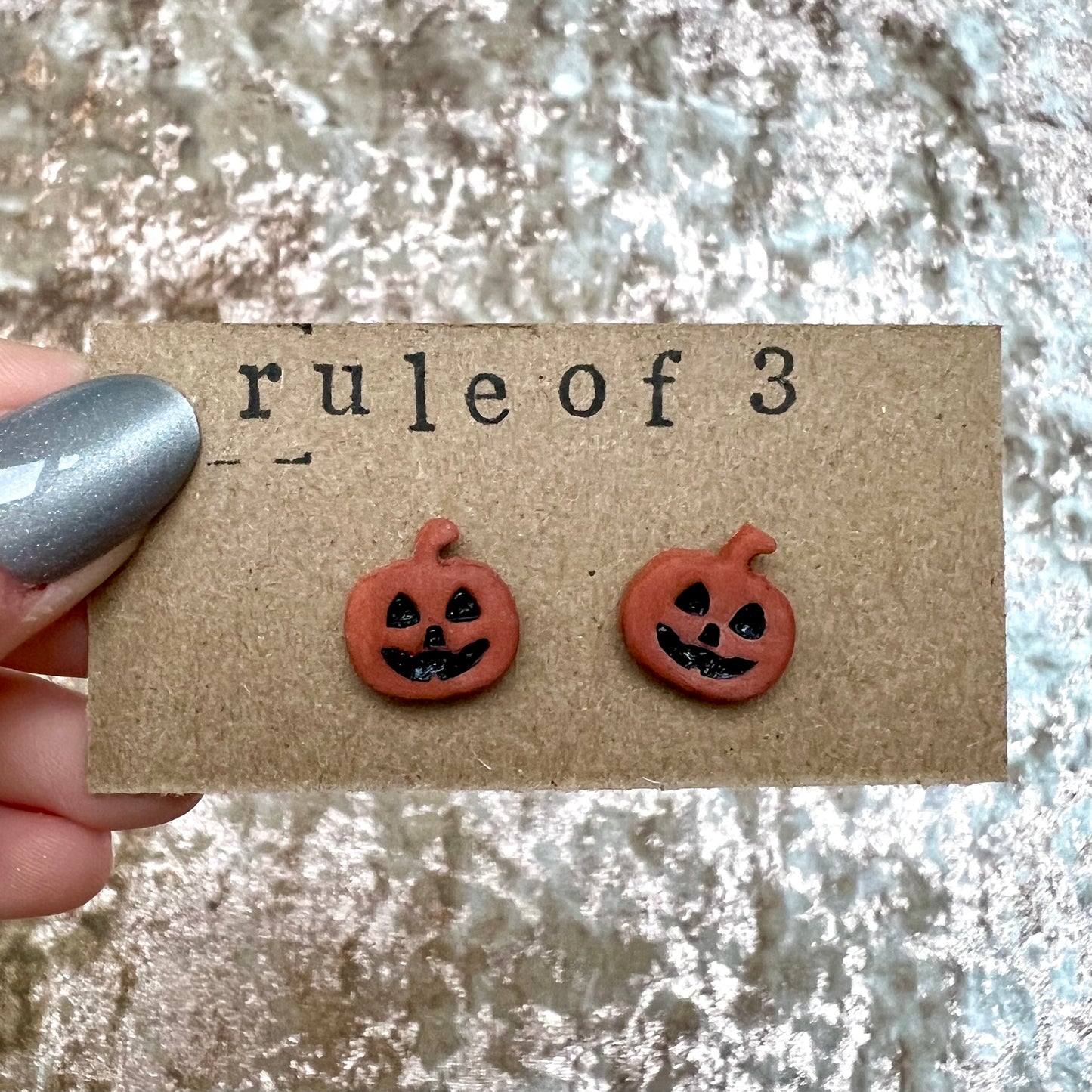 Jack-o’-lantern Studs * Made to Order