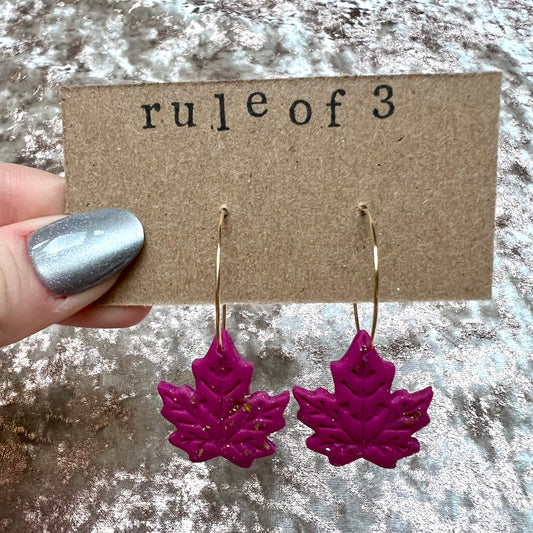 Fall Leaf Hoop Dangles * Made to Order