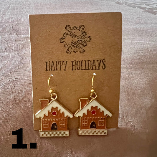 Gingerbread Christmas Earrings