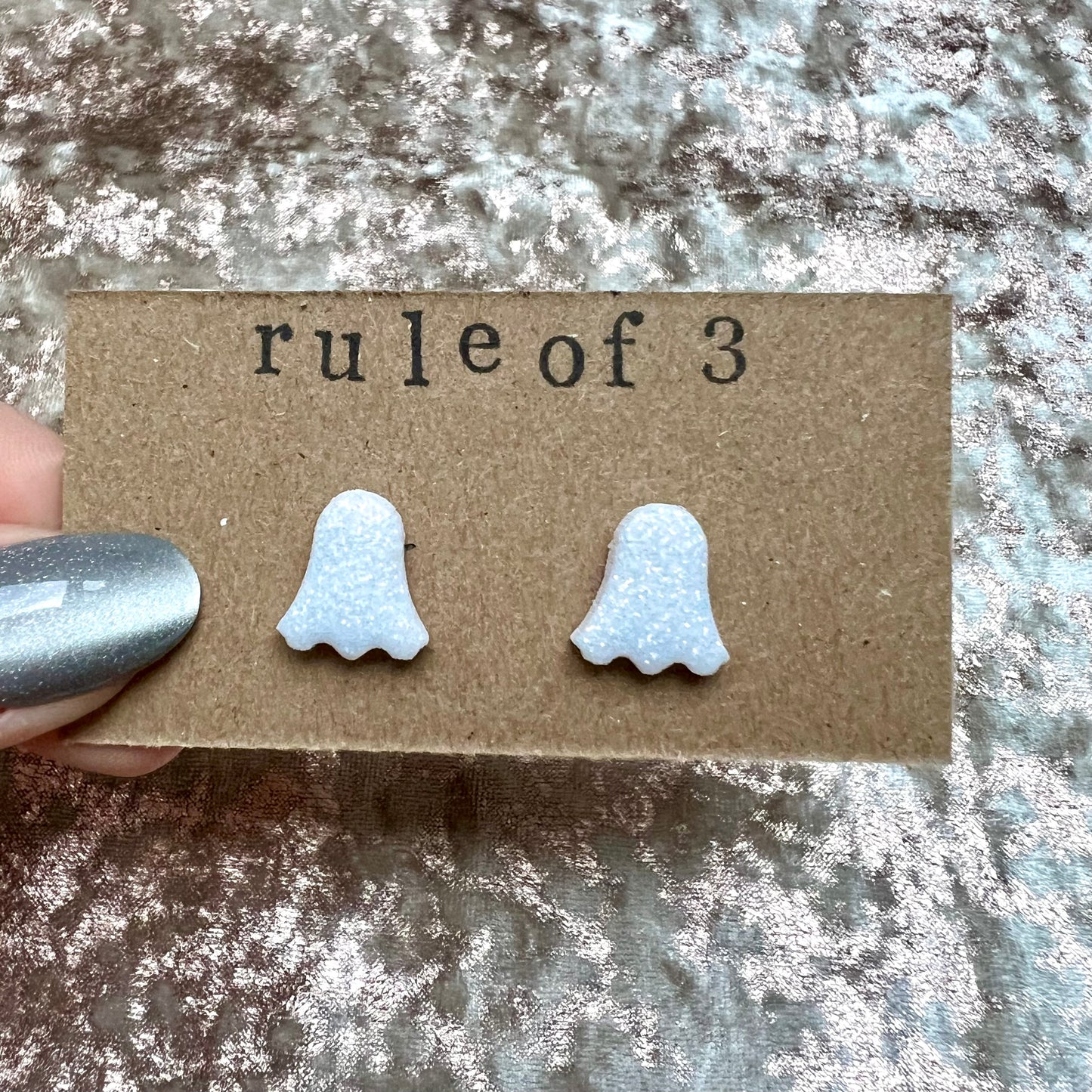 Glitter Ghost Studs * Made to Order