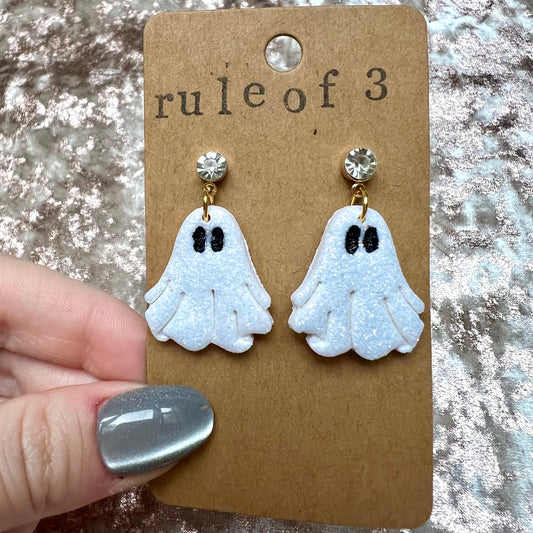 Glitter Ghost Dangles * Made to Order