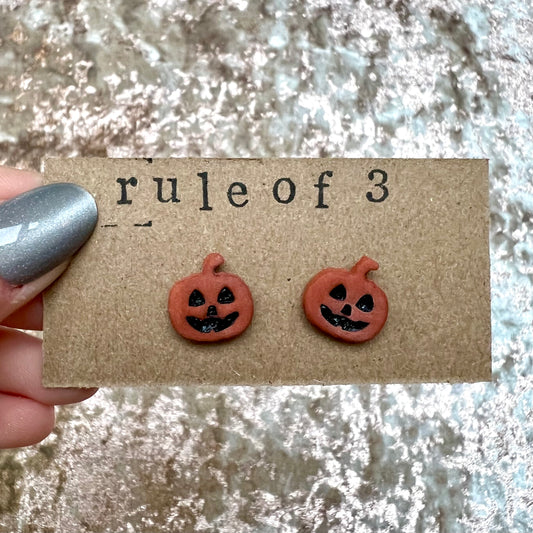 Jack-o’-lantern Studs * Made to Order