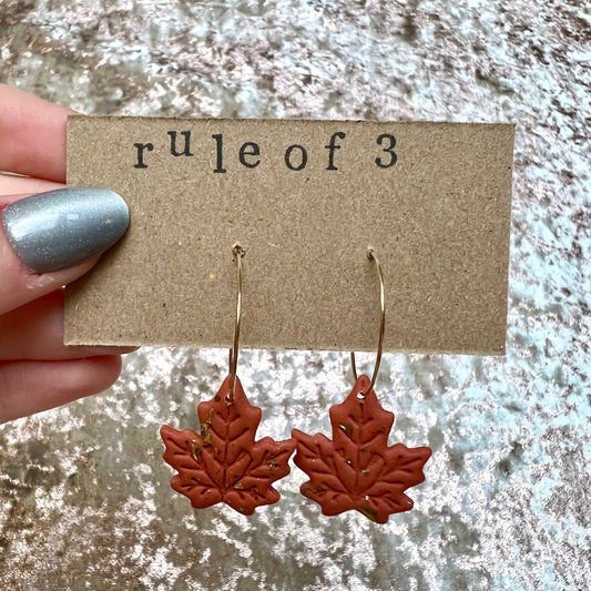 Fall Leaf Hoop Dangles * Made to Order